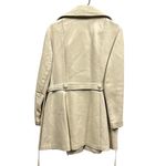 24 K Leather Dan Di Modes Cream Tie Belted Trench Coat Jacket Womens Large White Photo 9