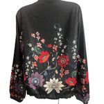 Chico's Black Floral Bomber Full Zip Jacket Sz 0 US 4 Photo 1