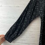 Free People  Black and White Dot Floral Print Peter Pan Top Size S Photo 4