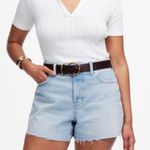 Madewell Shorts Womens 32 Light Blue Curvy Perfect Jean Short Raw Hem Denim NWT Photo 0