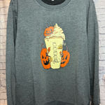 None Cozy Gray Pumpkin Latte Sweatshirt Photo 0