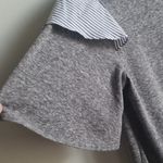A. OK Coevolution gray shirt w ruffle sleeve Size M Photo 4
