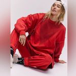 Free People Movement NWT  Making It Pullover And Jogger (SET)In Victory Red Photo 2