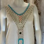 Negs Women’s Boho Crochet Fringe Tunic Cover Up Festival Medium Large granny Blue Photo 3