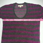 Burberry  London Knit Mini Dress Striped Purple Black Short Sleeve S Photo 5