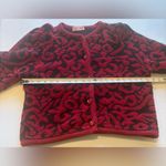 VINTAGE LEWINGER Red and Black Button Down Cardigan Made in France Medium/Large‎ Photo 4