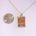 925 Silver Tone Red Floral Handmade Reversible Pendant Boho Necklace Gold Photo 7