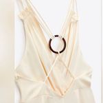 ZARA Cream Satin Jumpsuit • Size S Photo 3