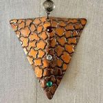 Coppertone triangle rhinestone pendant necklace Photo 0