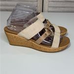 Skechers  Women's Cali/Beverlee Cork Wedge T-Strap Sandals Sail Away Beige-8.5 Photo 1