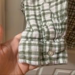 Time & Tru Green/White Plaid Button Up Blouse size L Photo 7