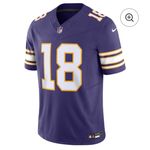 NFL Team Apparel Men's Minnesota Vikings Justin Jefferson Nike Purple Vapor F.U.S.E. Limited Jersey Photo 0