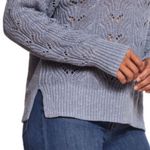 Weatherproof Vintage NWT Slub Pointelle Knit Mock Neck Sweater Dusty Blue Medium Photo 9