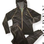 Ralph Lauren LRL Lauren Black/Gold Velour Tracksuit Photo 13