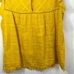 John Paul Richard Large Top Yellow Cap Sleeve Blouse Raw Boho Boxy Gauzy 1684 Photo 9