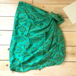 Gap  EUC Women's Green Yellow Floral Pool Wrap Sarong Skirt One Size Photo 6
