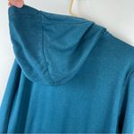 Nike Womens Logo Funnel Neck Hoodie Sweatshirt Sz Large Teal Blue Glitter Photo 8
