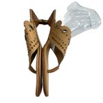 Miu Miu  kitten heel Y2K leather grommet studded sandals brown sz 38 Photo 2