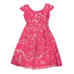 Yoana Baraschi Anthropologie Dress Pink Floral Lace Party Cocktail Size 8 Photo 1