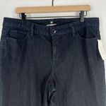 Liz Claiborne Skinny Leg Jeans Womens 14 Black Cotton Denim Stretch Curvy Fit Photo 1