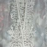 Forever 21  Women’s size large ivory cover up sheer floral short sleeve pre loved Photo 5