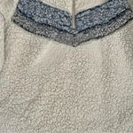 Weatherproof Vintage Fleece Faux Fur off White Blue Boho Soft ¼ Zip Jacket SZ M Photo 2