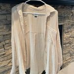 American Eagle Cream Button-Up Blouse Photo 0