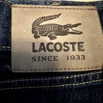 Lacoste Denim Skirt Straight Dark Wash Stitch High Rise Knee Length 36 S 31" Photo 2