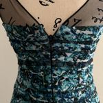 BCBGMAXAZRIA Jennie Blue Surf Combo Licrystal Maxi Dress Gown Photo 8