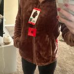 32 Degrees Heat Brown Fuzzy Zip Up Jacket Photo 0