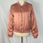 Ambiance Bomber Jacket Zip Up‎ Lot Of 2 Womens Small Satin Pink Green Photo 4