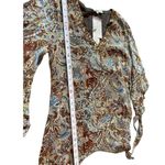 VTG 90s Anage Too Earth Tone Semi Sheer 3/4 Sleeves Sequin V Photo 10