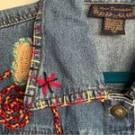 New Direction New Directions Women’s Boho Indie Embroidered Embellished‎ Denim Vest Size M Photo 5