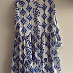 ZARA Blue and White Patterned Dress M Photo 4