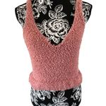 Indikah Sherpa Wide Strap Tank Top Loungewear Casual Sleepwear Pink Size M Photo 0