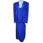 Malas New York Blue Evening Gown & Beaded Jacket Set (20) Blue Size undefined Photo 1