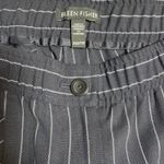 Eileen Fisher Pinstripe Wide Leg Cropped Pants Womens XXS Tencel Navy White Photo 2