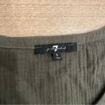 7 For All Mankind NWT  Cecelia Dress Gauzy Tiered Olive Green Midi Cotton Size S Photo 2