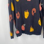 Ann Taylor LOFT Sweater Size Medium Apple Cider Donut Fall Orchard Novelty Print Photo 7