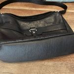 Aurielle Womens Leather Double Top Zippered Compartment‎ Shoulder Handbag Black Photo 10