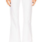 AMO Anthropologie $240 Jane Kick Crop Flare Jeans Sea Salt White 26 Raw Hem Photo 0