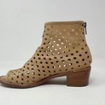 Loeffler Randall Ione Beach Tan Leather Perforated Peep Toe Ankle Bootie Shoe 6 Photo 1