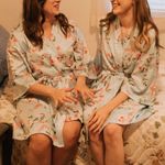 Apt. 9  Light Blue Floral Lace Satin Kimono Sleeve Robe Photo 6