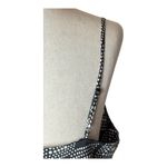 Banana Republic Dress Women Medium Black White Geometric Print Satin Slip Midi Photo 7