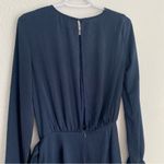 NWT navy blue long sleeve faux wrap dress size S Photo 5