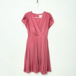 Gal Meets Glam Anthropologie Rose Pink “Angelica” Faux Wrap Fit & Flare Dress Photo 1