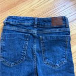 ZARA women’s baby blue high rise straight leg raw hem jeans size 2 EUC Photo 5