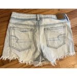 American Eagle  Light Wash Distressed Tomgirl Shortie Denim Shorts Size 4 Photo 1