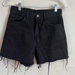 Brandy Melville J. Galt  Black High Rise Raw Hem Denim Shorts Photo 1