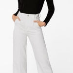 J Brand Joan High Waist Crop Wide Leg Trouser in White Size 30 Photo 0